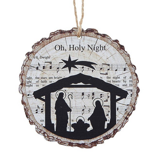 O Holy Night Wood Slice Ornament - The Christian Gift Company