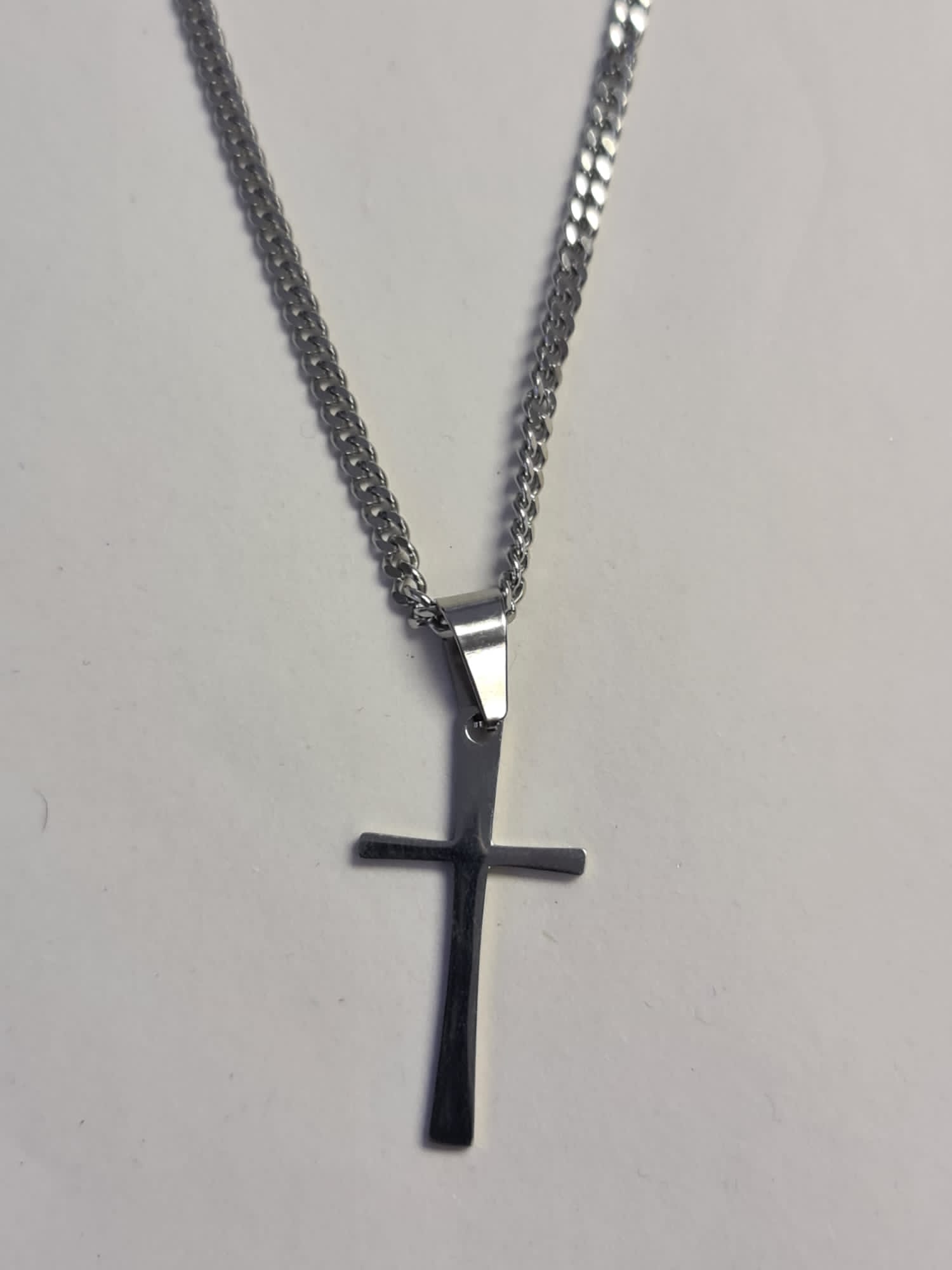 Slim Plain Stainless Steel Cross (24") - The Christian Gift Company