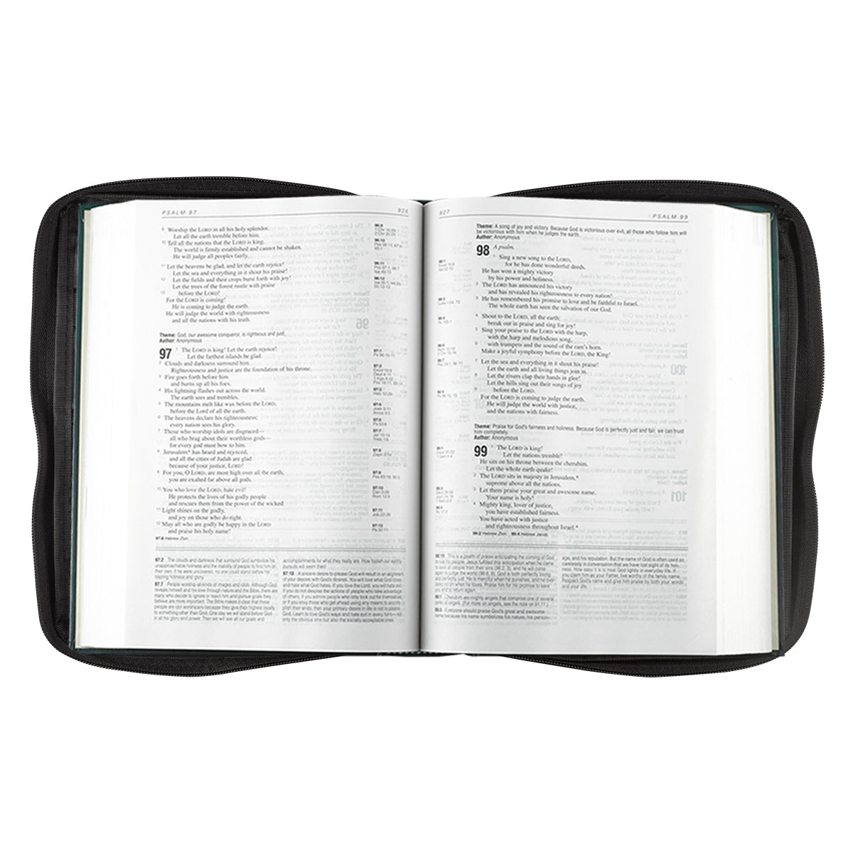 Polyester with Fish Badge in Black Bible Cover - The Christian Gift Company