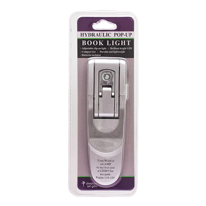 Silver Hydraulic Pop-up Book Light - Psalm 119:105 - The Christian Gift Company