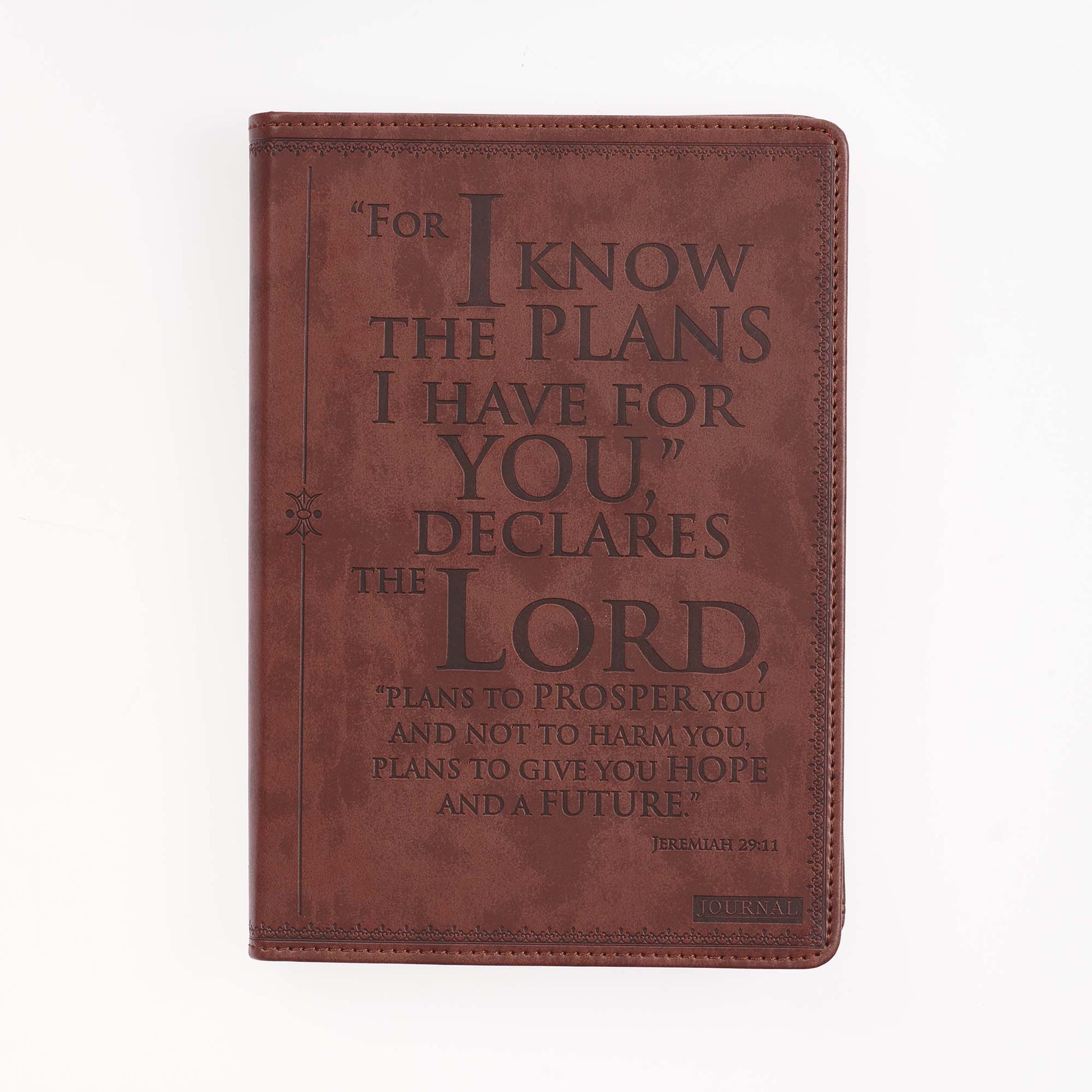 I know the Plans Classic Faux Leather Journal - Jeremiah 29:1 - The Christian Gift Company