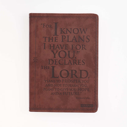 I know the Plans Classic Faux Leather Journal - Jeremiah 29:1 - The Christian Gift Company