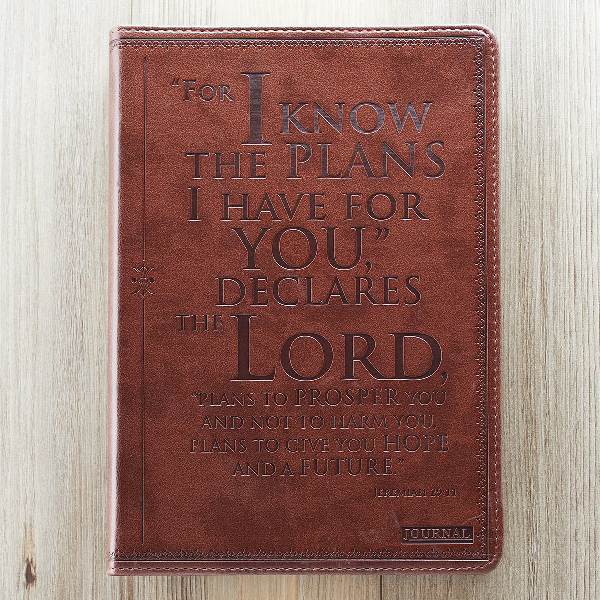 I know the Plans Classic Faux Leather Journal - Jeremiah 29:1 - The Christian Gift Company