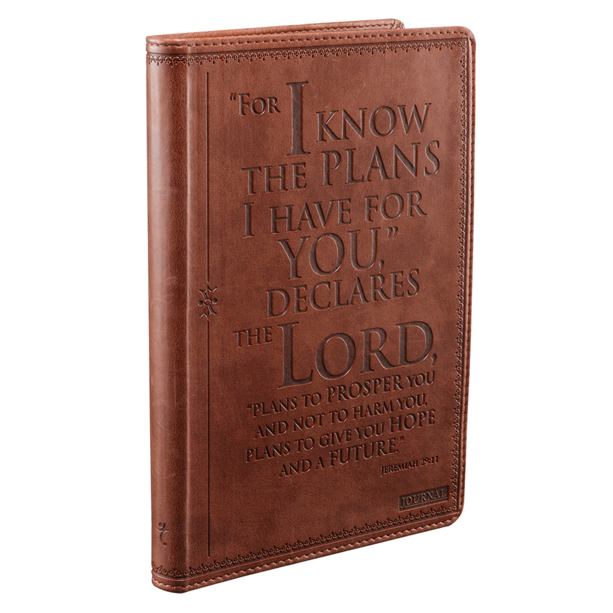 I know the Plans Classic Faux Leather Journal - Jeremiah 29:1 - The Christian Gift Company