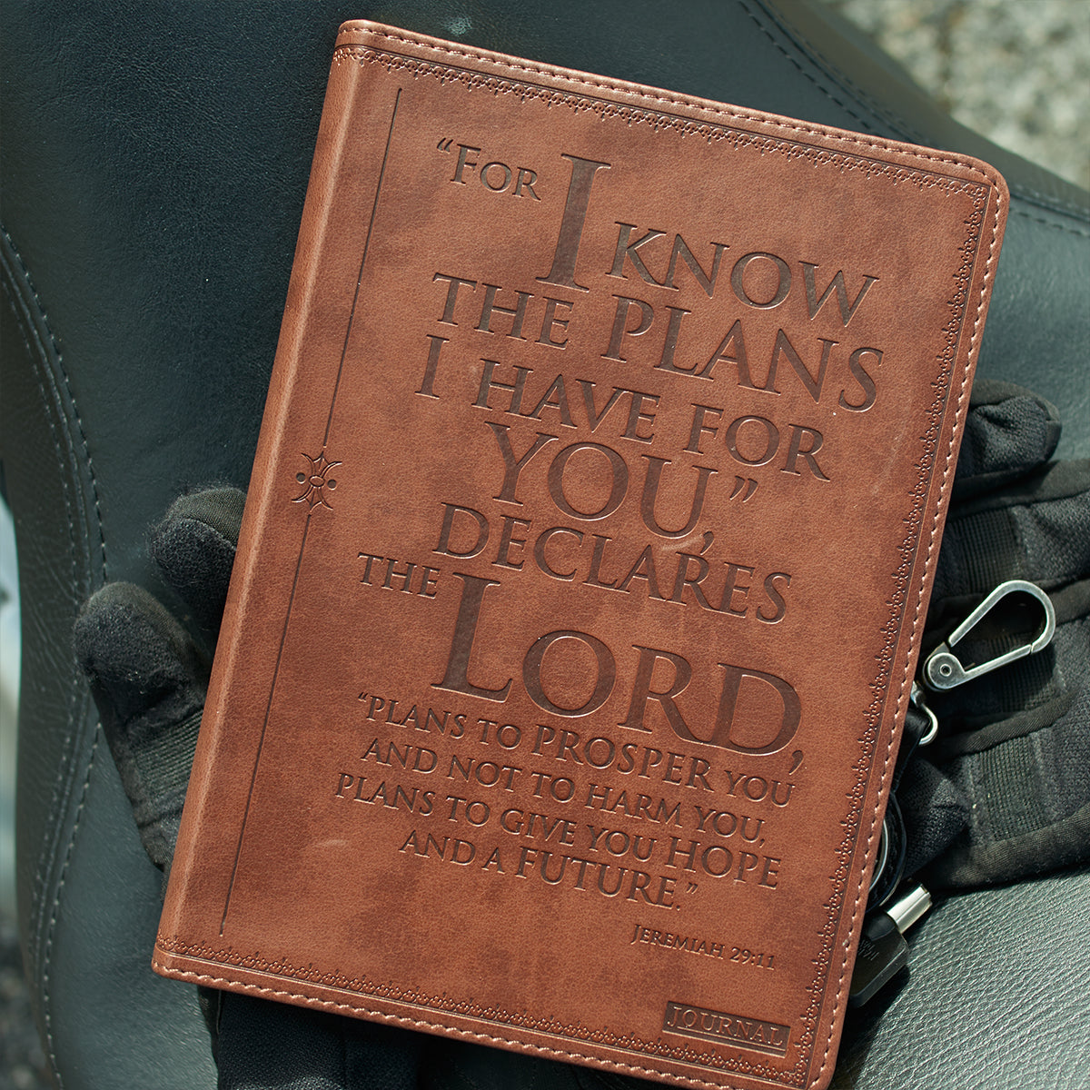 I know the Plans Classic Faux Leather Journal - Jeremiah 29:1 - The Christian Gift Company