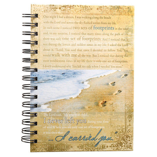 Footprints Large Hardcover Wirebound Journal - The Christian Gift Company