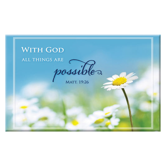 With God All Things Are Possible Magnet - Matthew 19:26 - The Christian Gift Company
