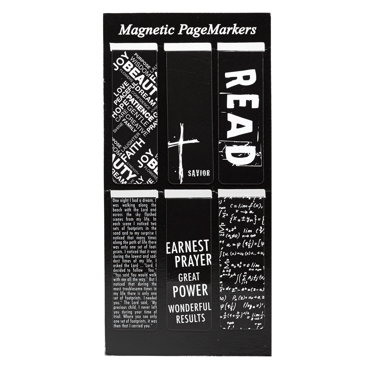 Black and White Magnetic Bookmarks - The Christian Gift Company