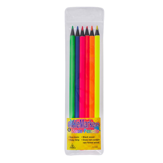 6 Piece Assorted Colour Dry Pencil Bible Marker Set - The Christian Gift Company