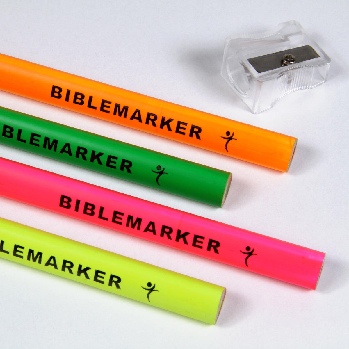 4 Piece Assorted Colours Jumbo Dry Highlighter Bible Markers with Sharpener - The Christian Gift Company