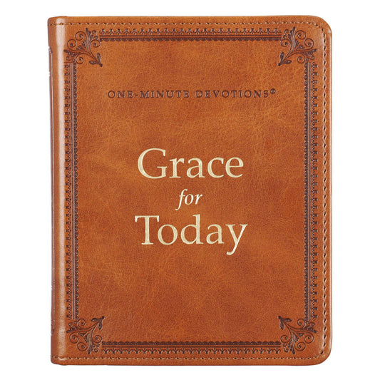 Grace for Today Brown Faux Leather One-Minute Devotions - The Christian Gift Company