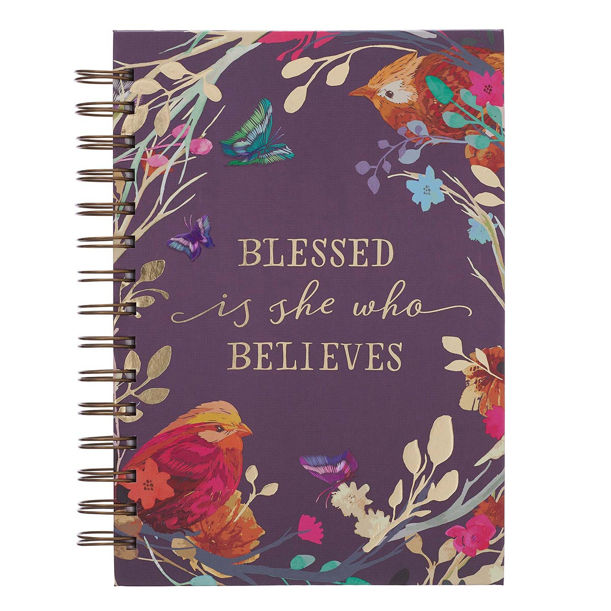 Blessed Is She Large Wirebound Journal in Aubergine - The Christian Gift Company