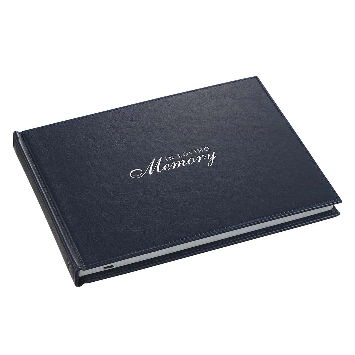 In Loving Memory Navy Faux Leather Medium Guest Book - The Christian Gift Company