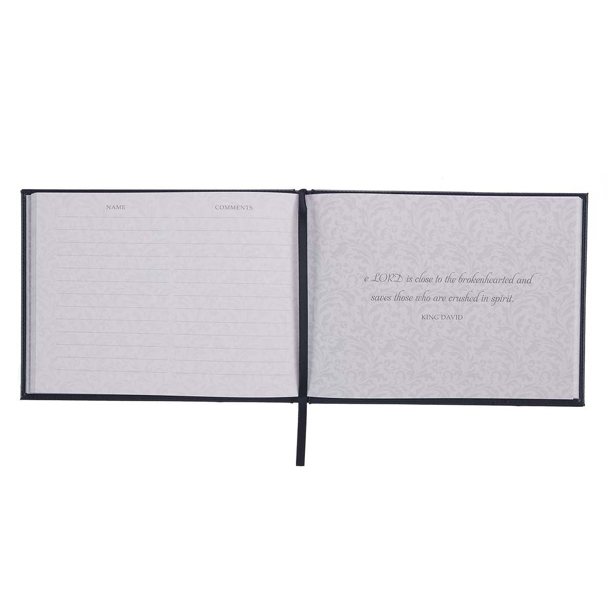 In Loving Memory Navy Faux Leather Medium Guest Book - The Christian Gift Company