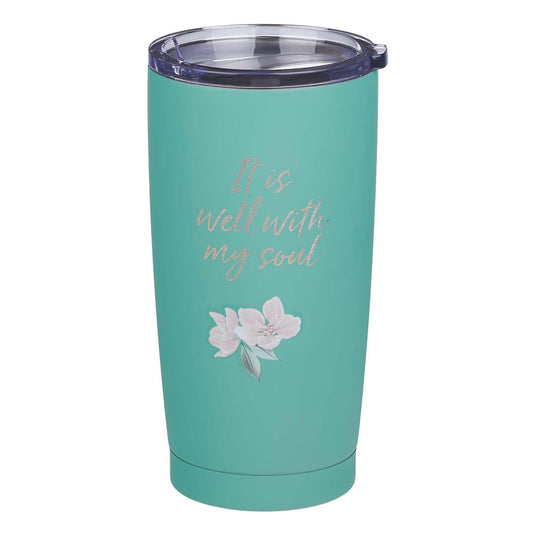 It Is Well Stainless Steel Mug in Green - The Christian Gift Company