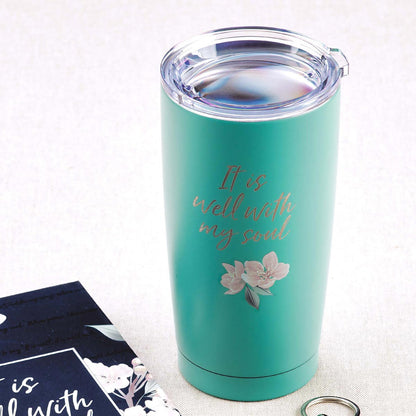 It Is Well Stainless Steel Mug in Green - The Christian Gift Company
