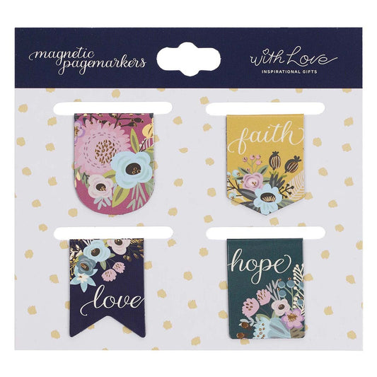 Faith Hope Love Die-cut Petite Magnetic Bookmark Set - The Christian Gift Company