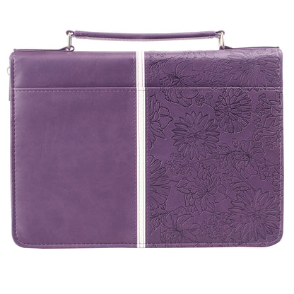 I Know the Plans Purple Floral Faux Leather Fashion Bible Cover - Jeremiah 29:11 - The Christian Gift Company
