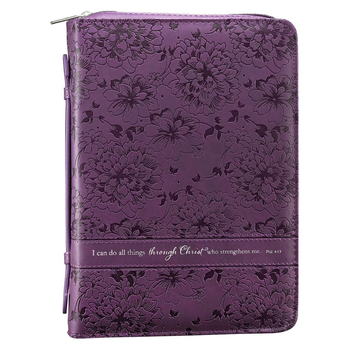 I Can Do All Things Purple Faux Leather Fashion Bible Cover - Philippians 4:13 - The Christian Gift Company