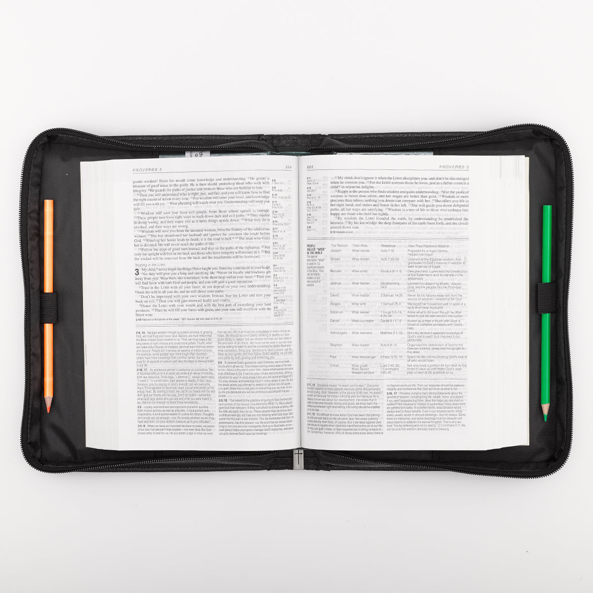 Guidance Black Faux Leather Classic Bible Cover - Proverbs 3:6 - The Christian Gift Company