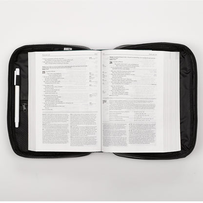Two-fold Black Faux Leather Organizer Bible Cover - The Christian Gift Company
