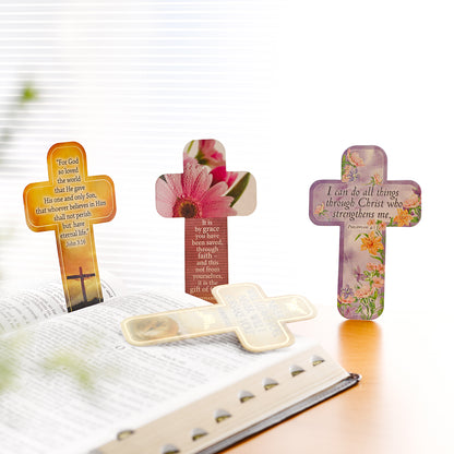 Grace Pink Daisy Paper Cross Bookmark - Ephesians 2:8 - The Christian Gift Company