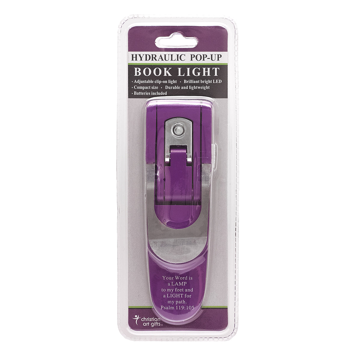 Purple Hydraulic Pop-Up Book Light – Psalm 119:105 - The Christian Gift Company