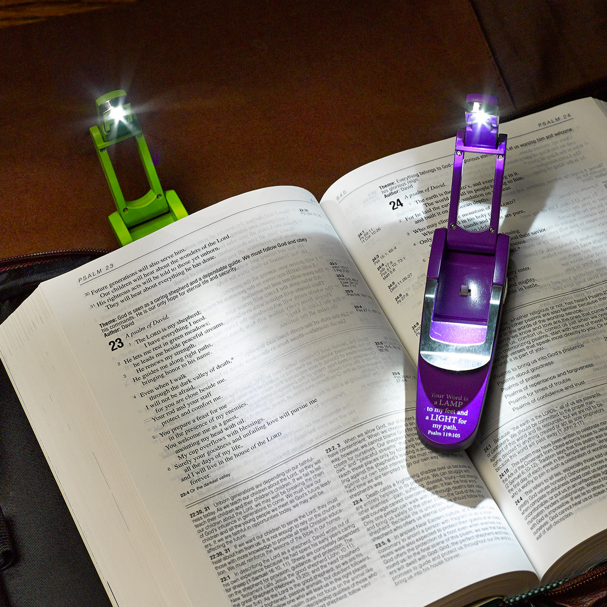 Purple Hydraulic Pop-Up Book Light – Psalm 119:105 - The Christian Gift Company