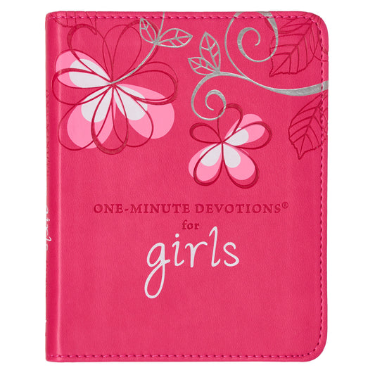The One-Minute Devotions for Girls Pink Faux Leather Devotional - The Christian Gift Company