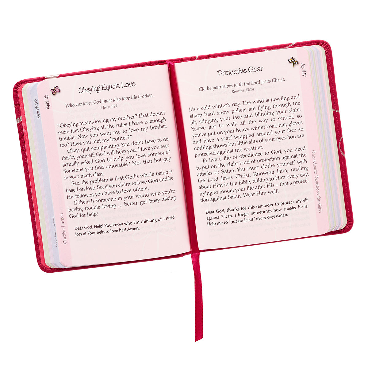 The One-Minute Devotions for Girls Pink Faux Leather Devotional - The Christian Gift Company