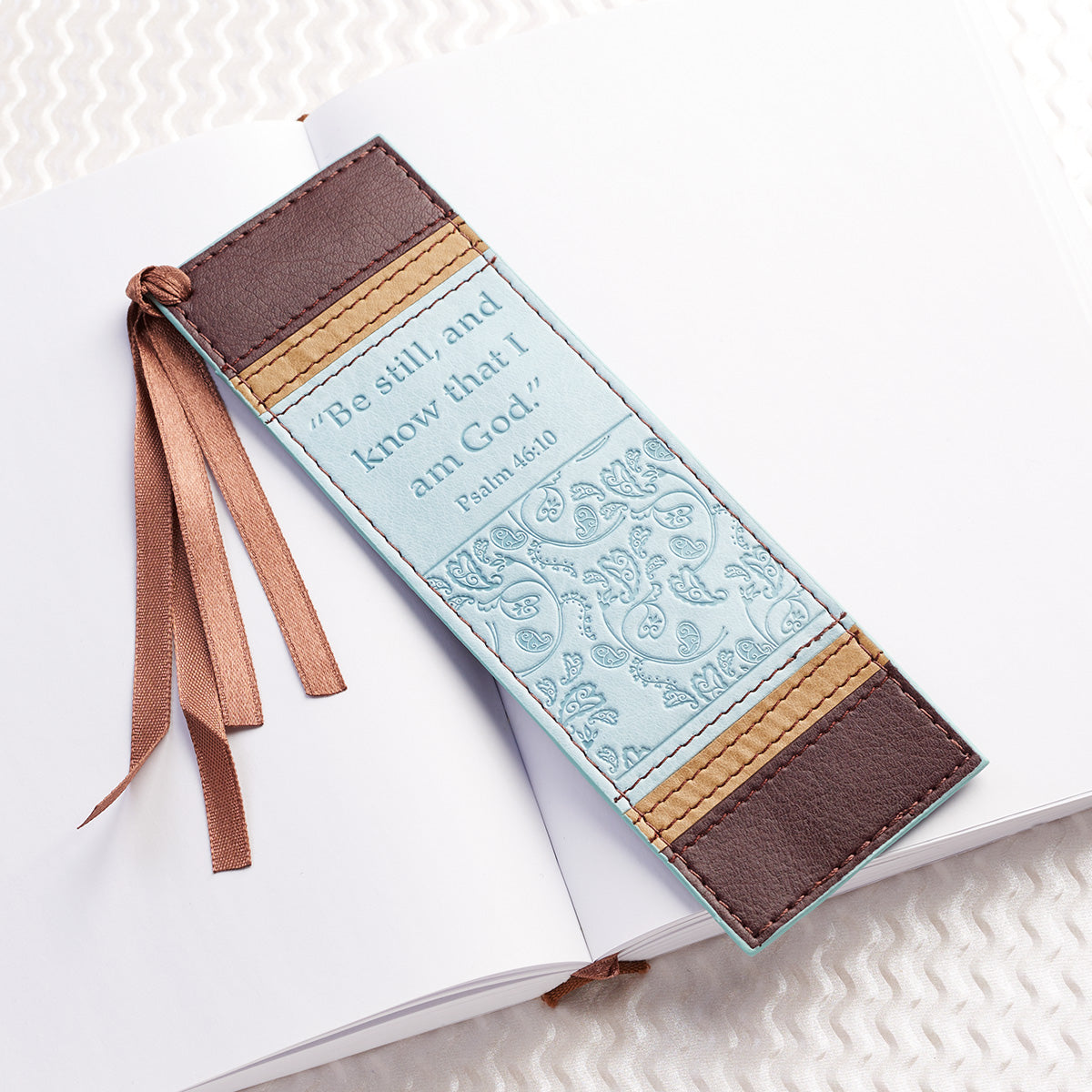 Be Still and Know That I Am God Faux Leather Bookmark - Psalm 46:10 - The Christian Gift Company