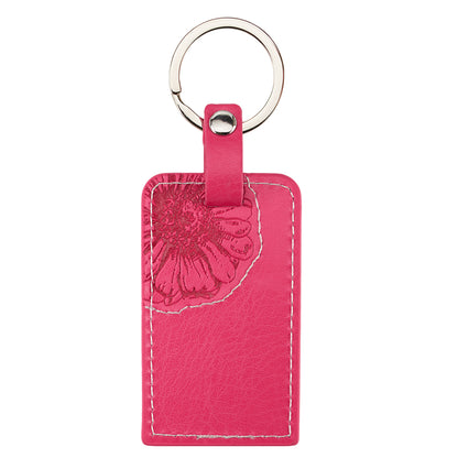 All Things are Possible Bright Pink Faux Leather Key Ring - Matthew 19:26 - The Christian Gift Company