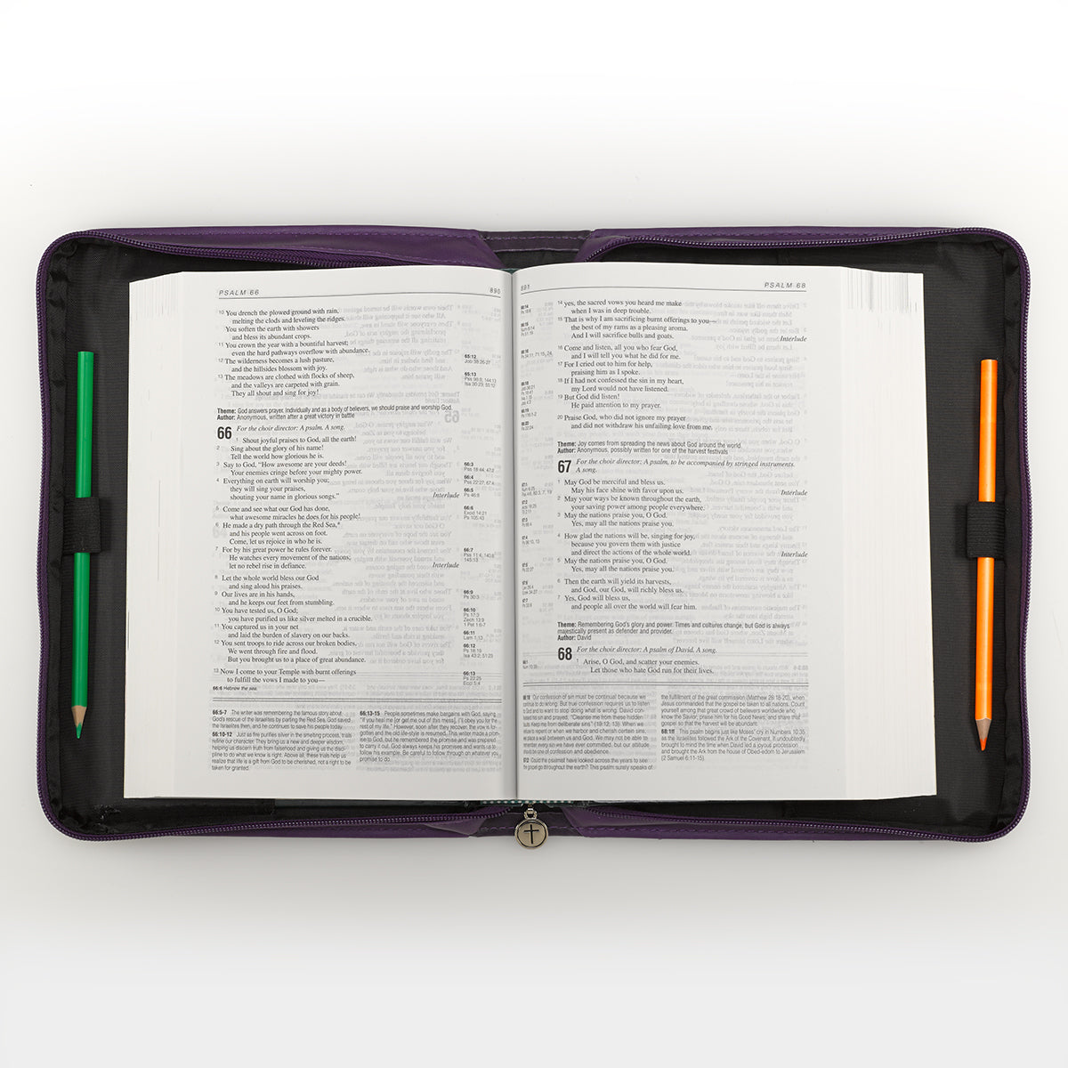 New Creation Purple Butterflies Faux Leather Fashion Bible Cover - 2 Corinthians 5:17 - The Christian Gift Company