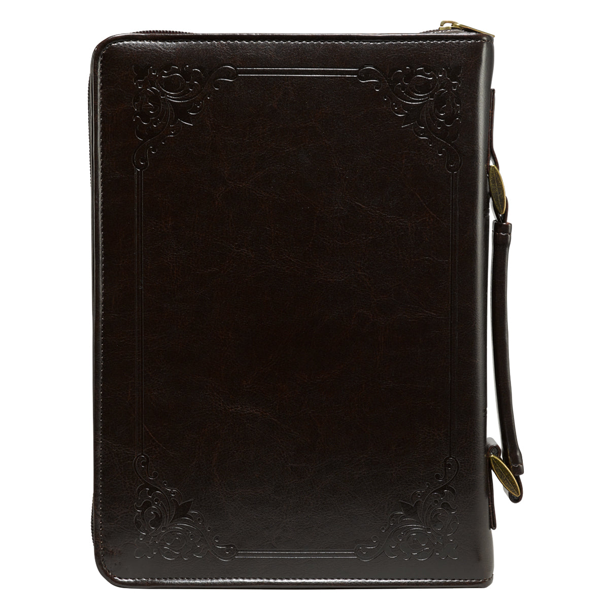The Holy Bible Dark Brown Faux Leather Classic Bible Cover - The Christian Gift Company