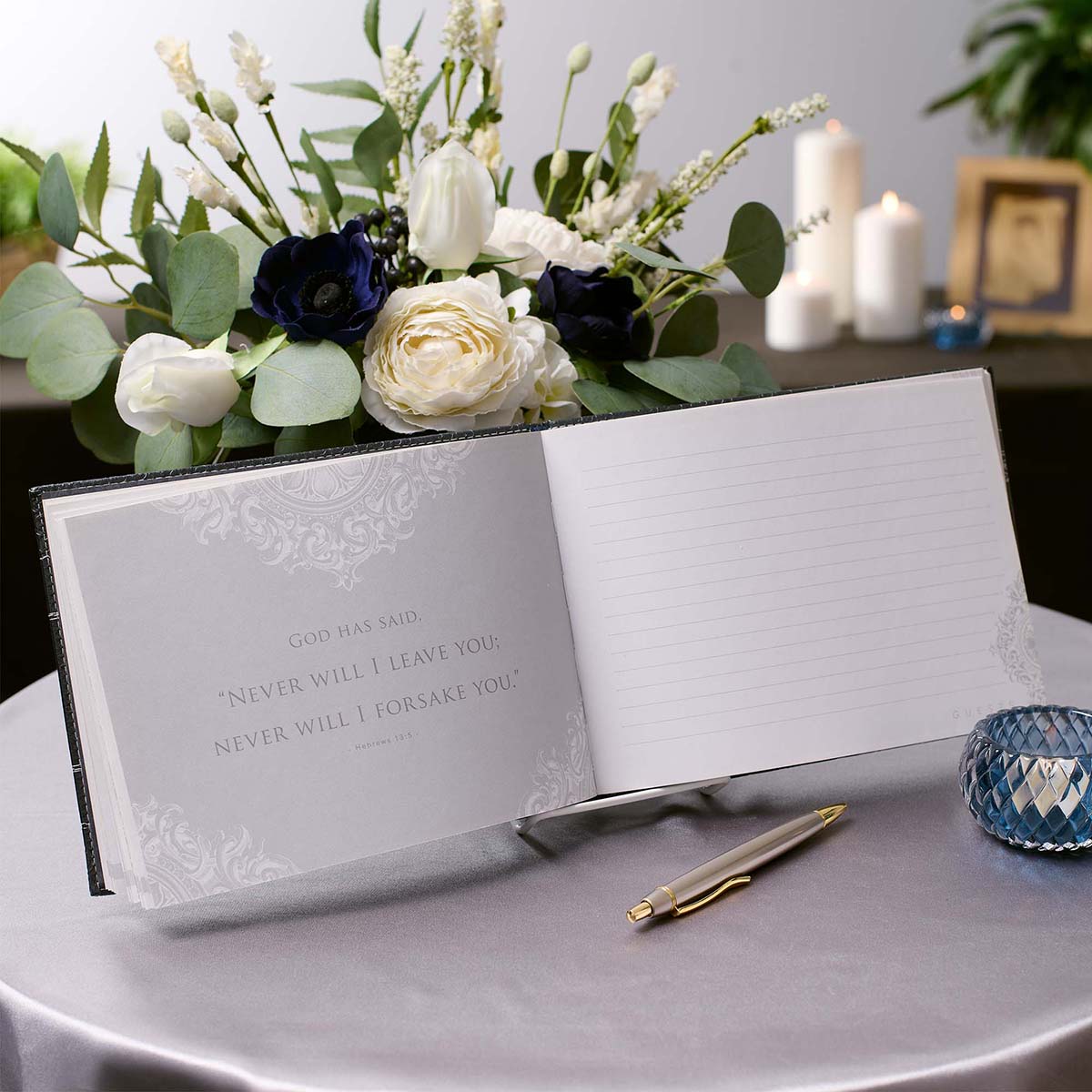 In Loving Memory Charcoal Guest Book - The Christian Gift Company