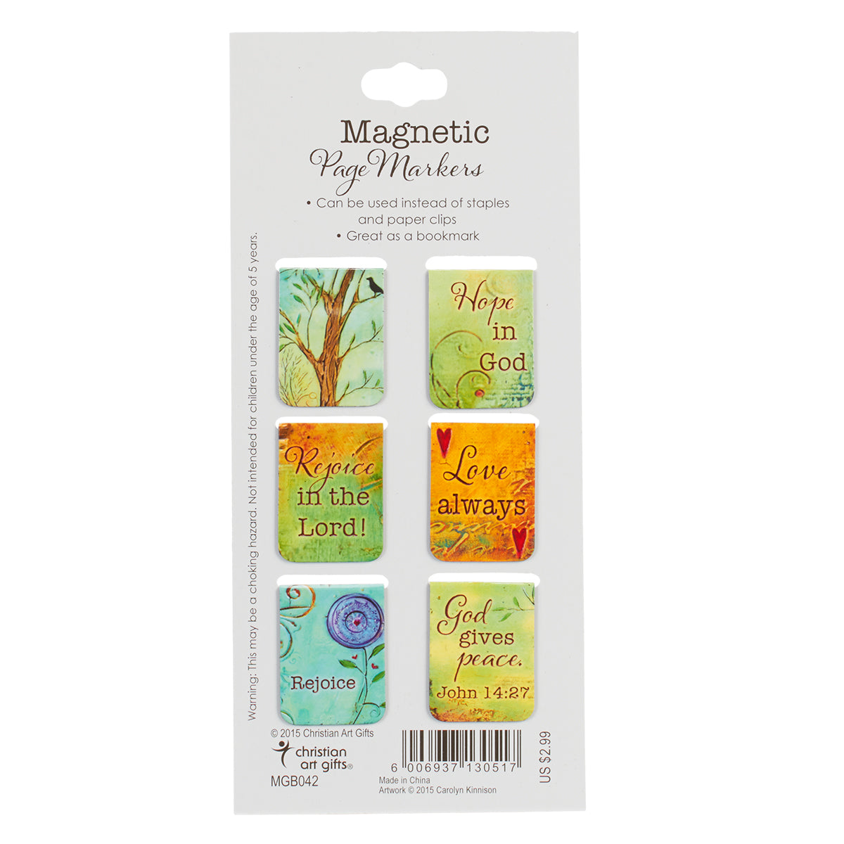 Peaceful Thoughts Mini Magnetic Bookmark Set - The Christian Gift Company