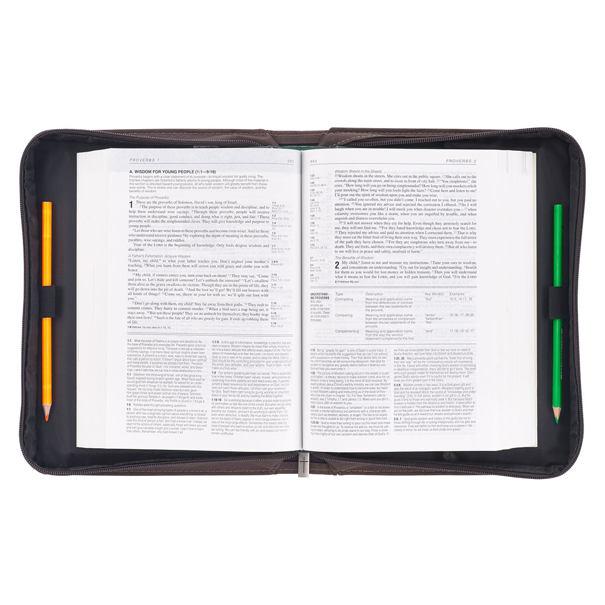 Be Strong and Courageous Portfolio Design Faux Leather Classic Bible Cover - Joshua 1:9 - The Christian Gift Company