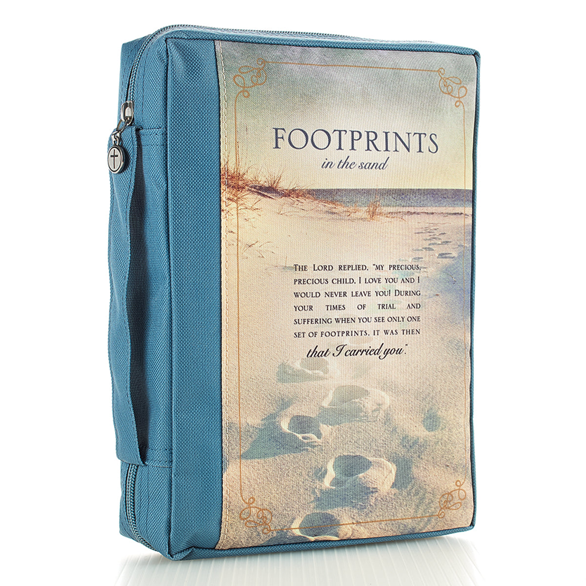 Footprints Poly-canvas Value Bible Cover - The Christian Gift Company