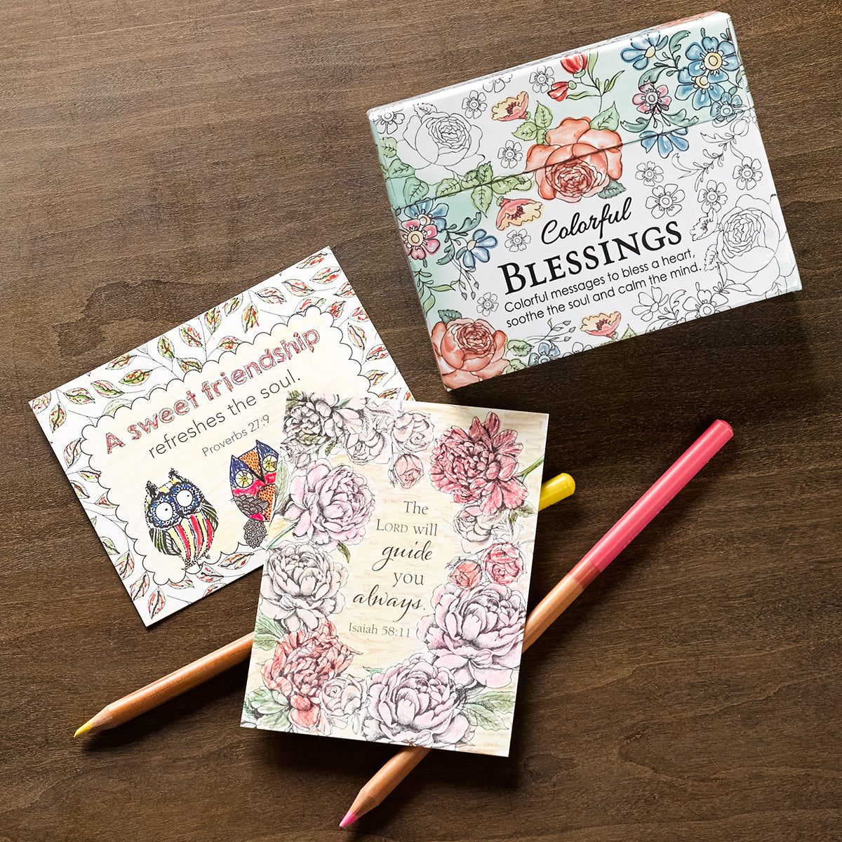 Colorful Blessings Colouring Cards - The Christian Gift Company