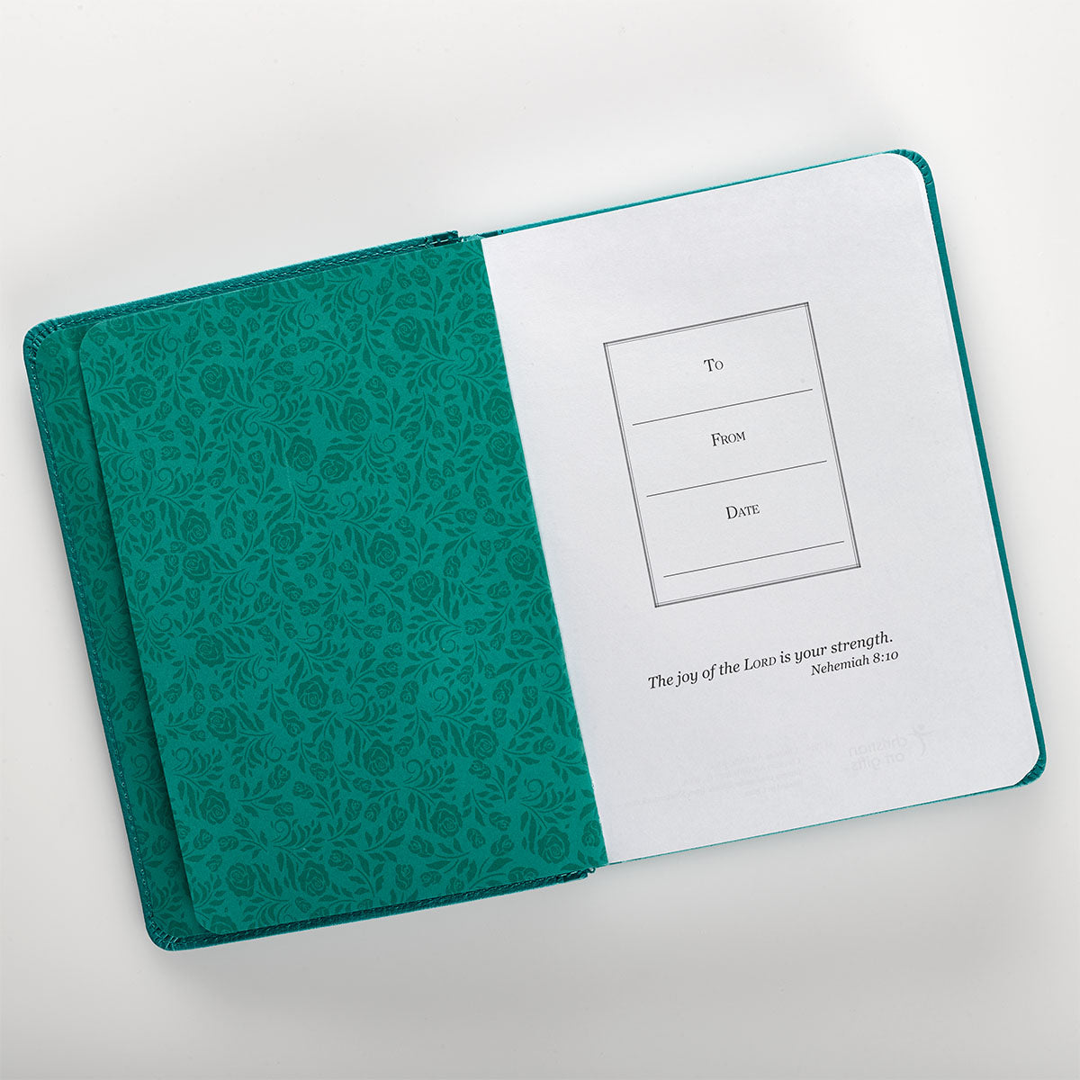 Strength and Dignity Teal Faux Leather Handy-sized Journal - Proverbs 31:25 - The Christian Gift Company