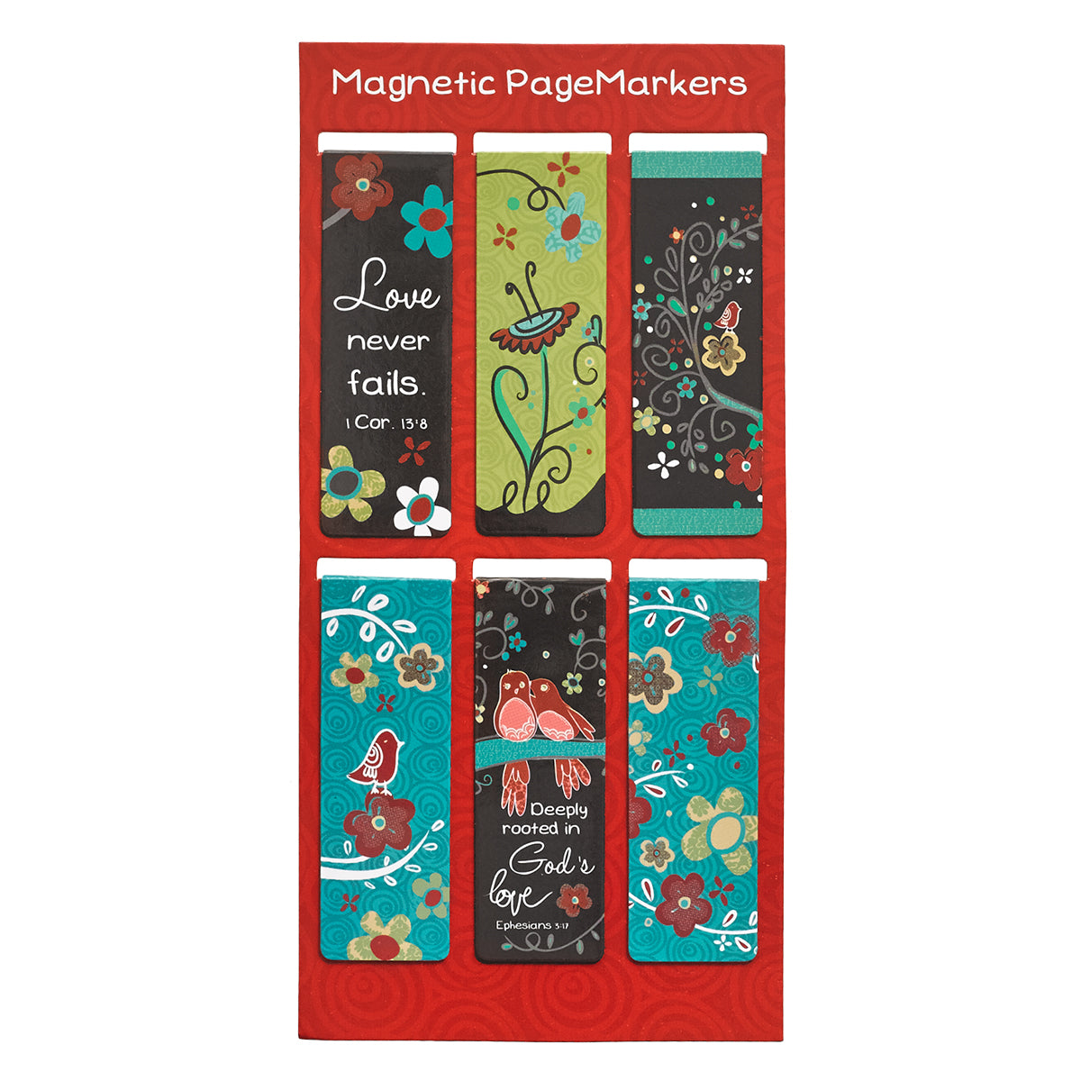 Love Never Fails Magnetic Bookmarks Set - The Christian Gift Company