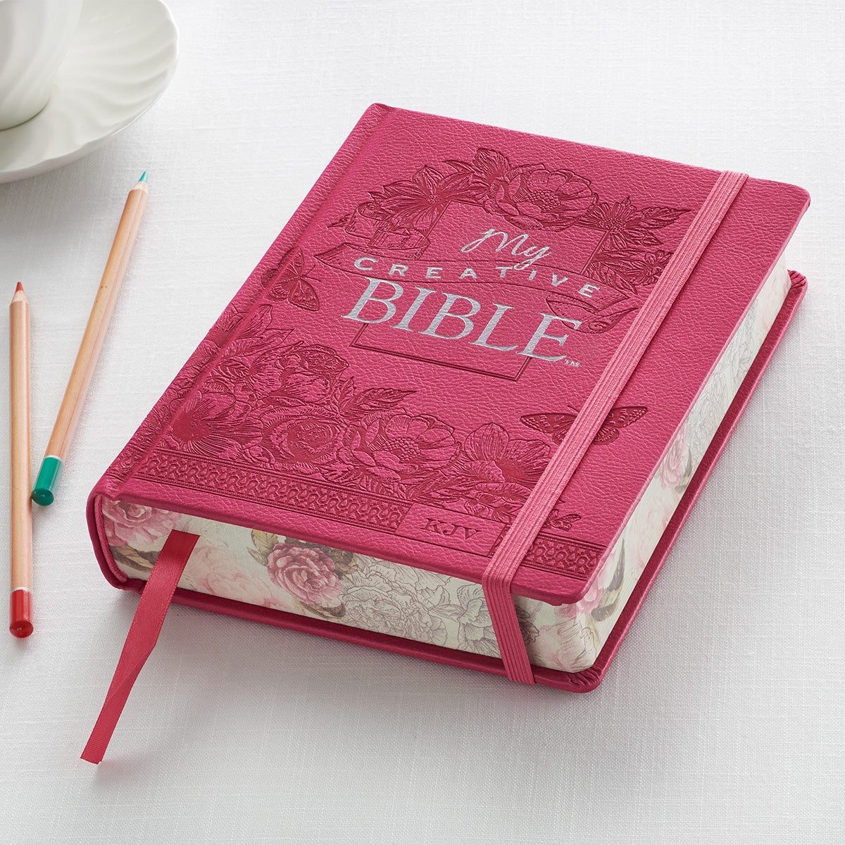Bright Pink Faux Leather Hardcover KJV My Creative Bible - The Christian Gift Company