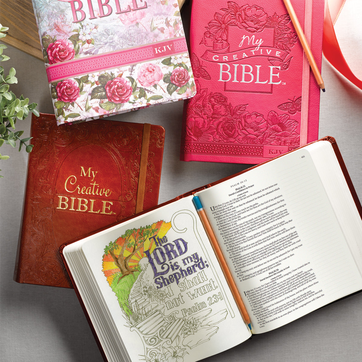 Bright Pink Faux Leather Hardcover KJV My Creative Bible - The Christian Gift Company
