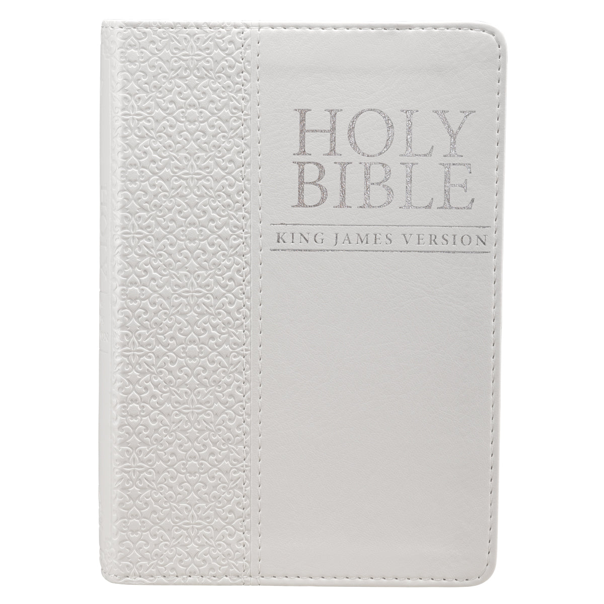 White Faux Leather Compact King James Version Bible - The Christian Gift Company