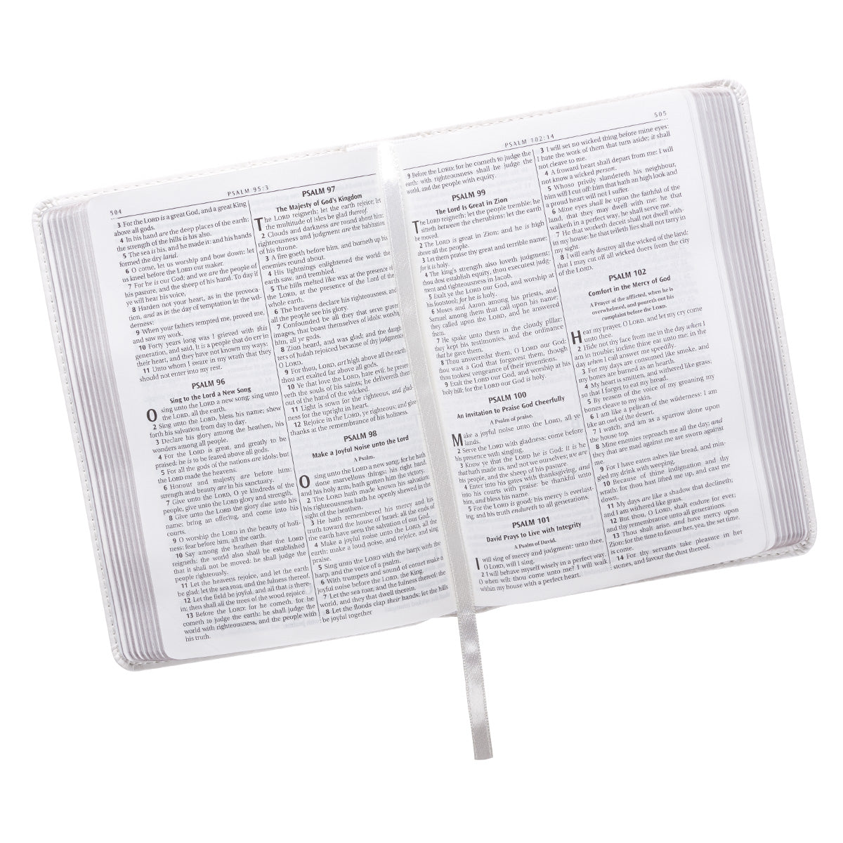 White Faux Leather Compact King James Version Bible - The Christian Gift Company