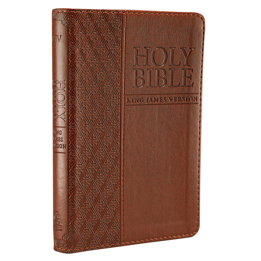 Saddle Tan Faux Leather Compact King James Version Bible - The Christian Gift Company