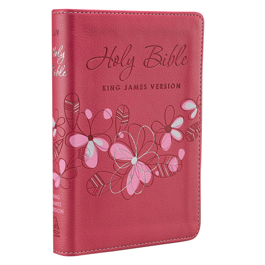 Pink Faux Leather Compact King James Version Bible - The Christian Gift Company