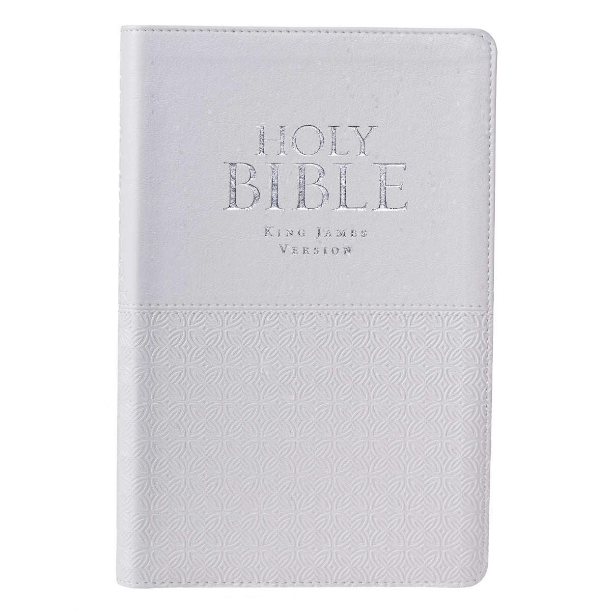 White Faux Leather King James Version Deluxe Gift Bible with Thumb Index - The Christian Gift Company
