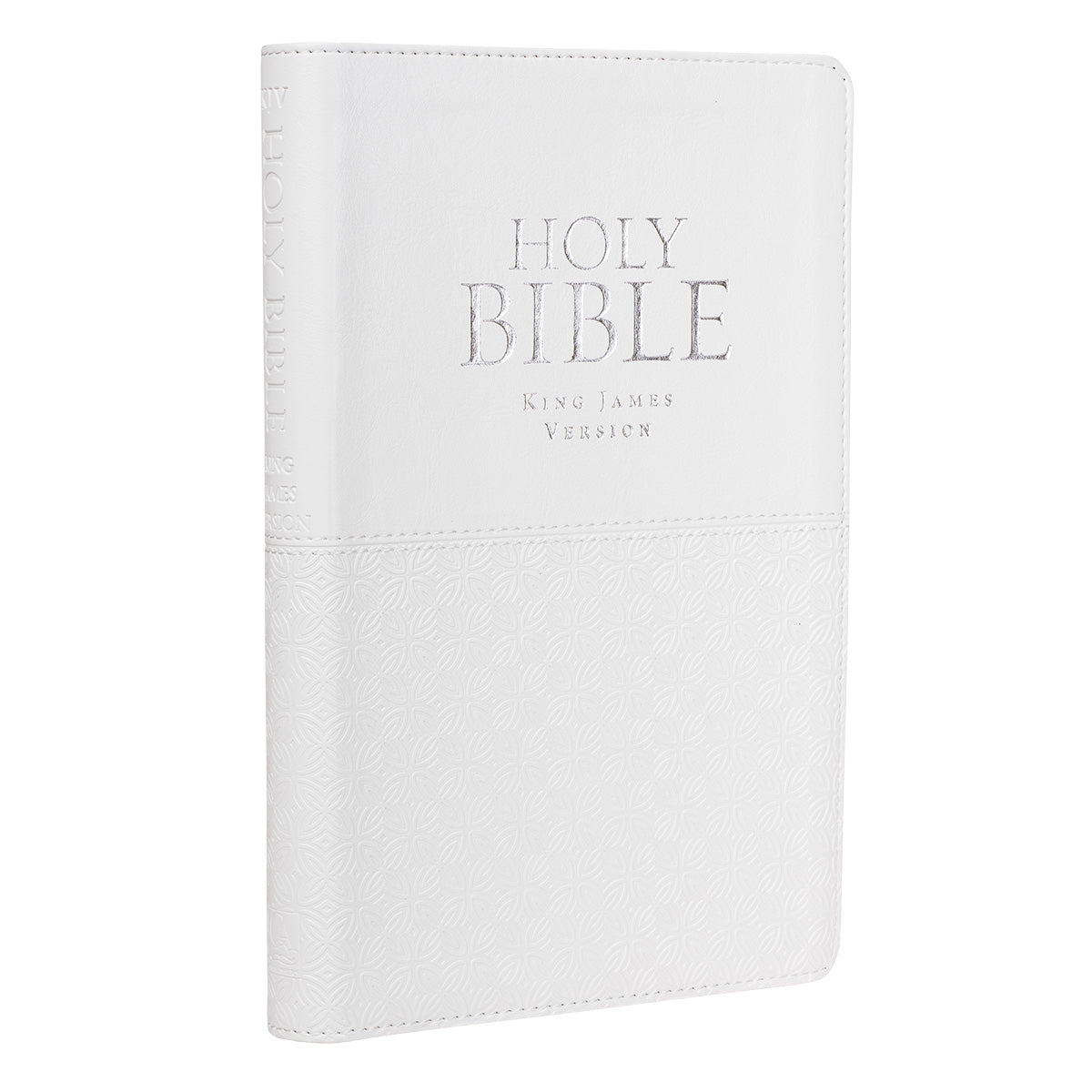 White Faux Leather King James Version Deluxe Gift Bible with Thumb Index - The Christian Gift Company