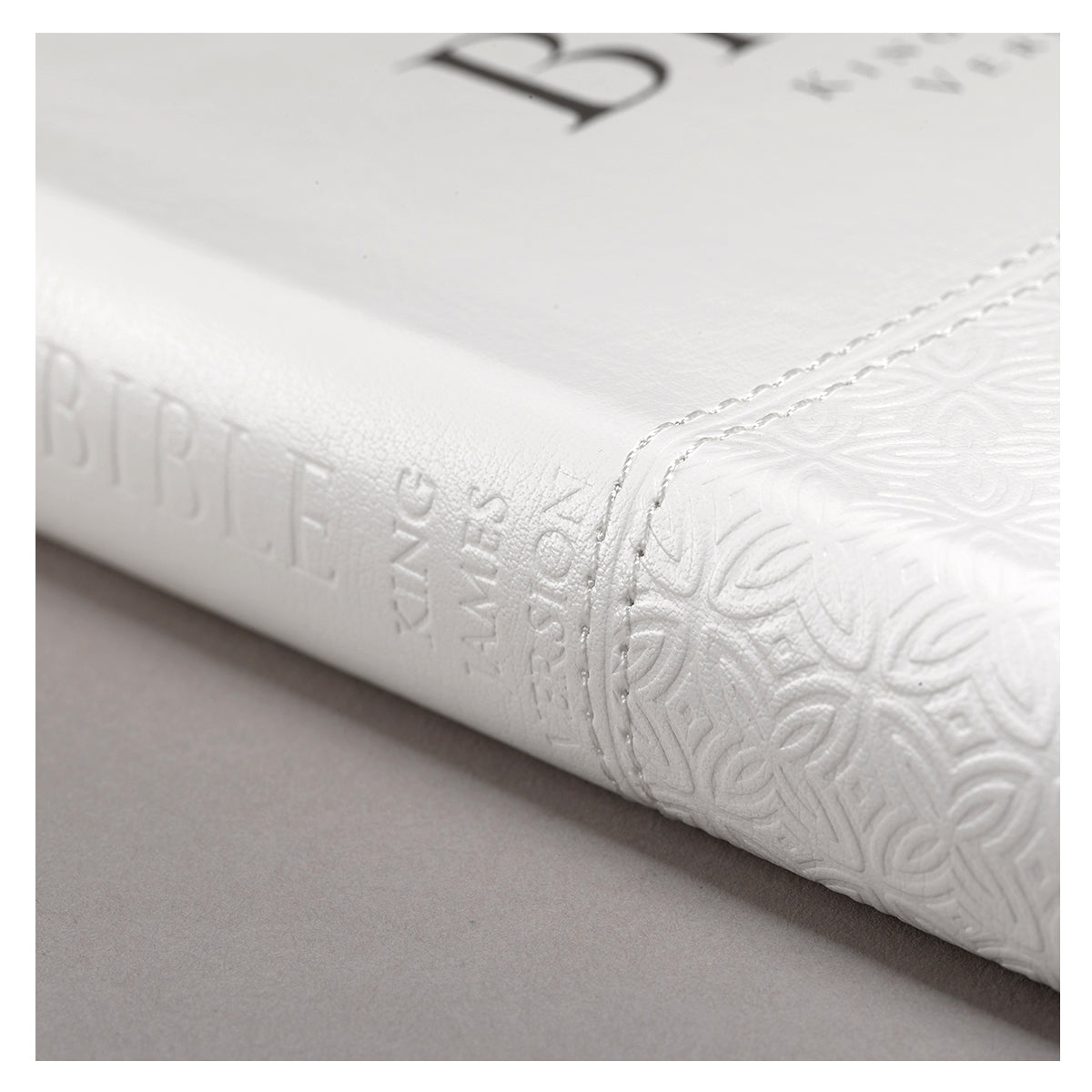 White Faux Leather King James Version Deluxe Gift Bible with Thumb Index - The Christian Gift Company